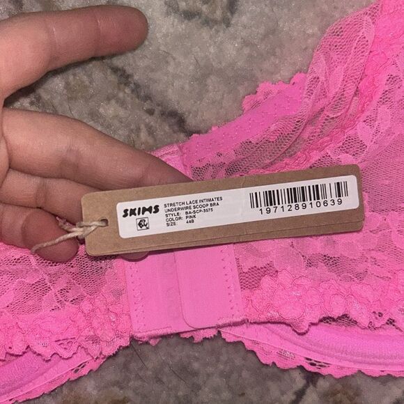 Skims Stretch lace Intimates underwire scoop bra Pink BA-SCP-3575 44B - Picture 5 of 5